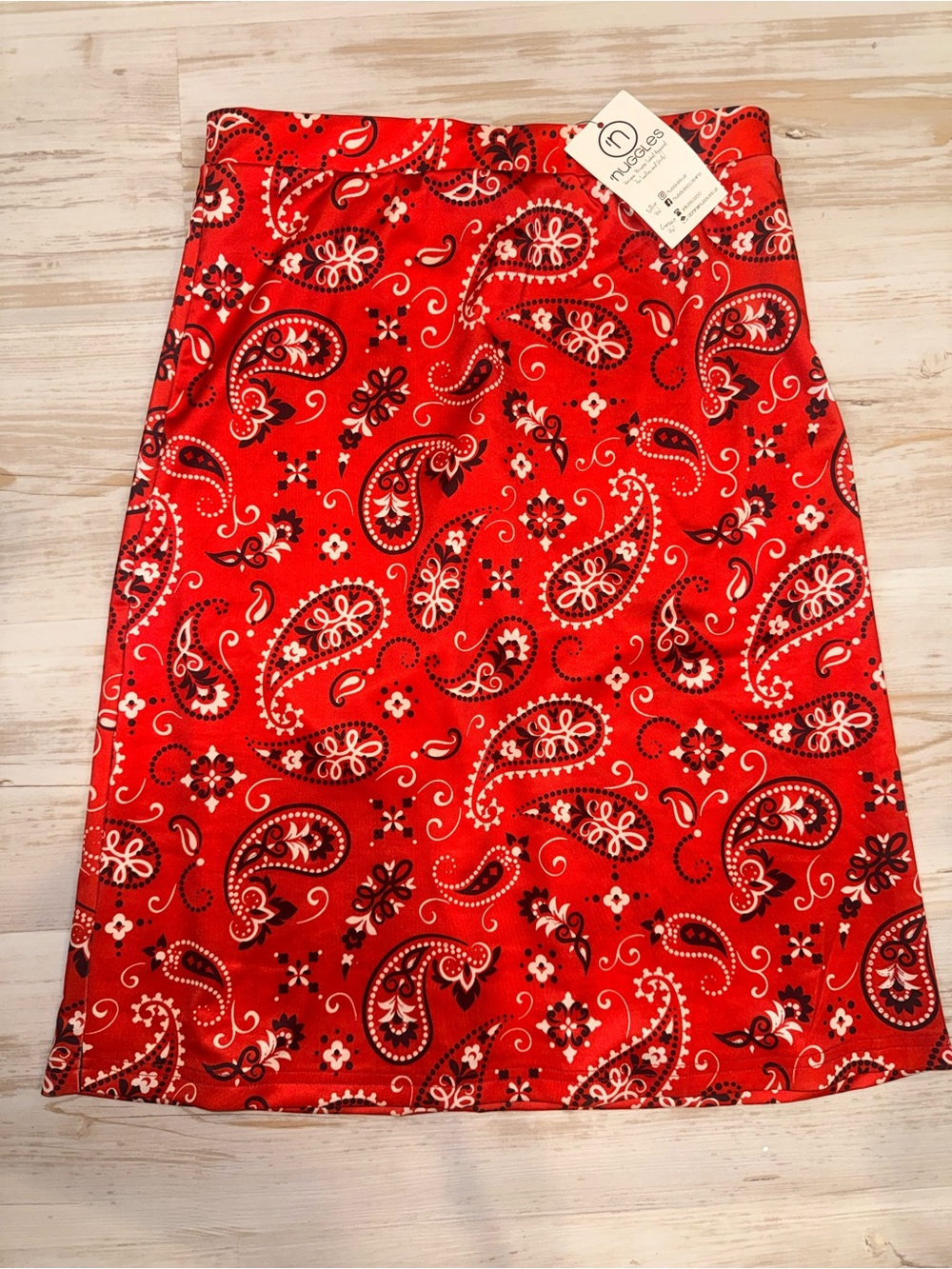 Nuggles Swim Sport Skirt Red Paisley A-Line Skirt NWT 12 years